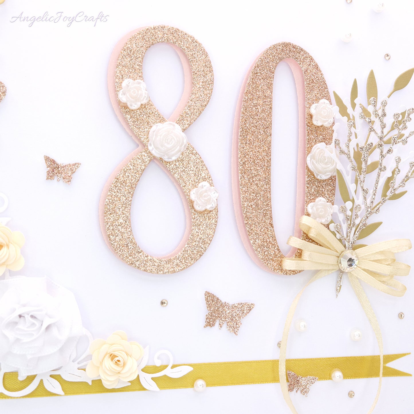 Large A4 Handmade Personalised 3D Birthday Card with Flowers & Bow + Complimentary Gift Box | Birthday | Mother's Day