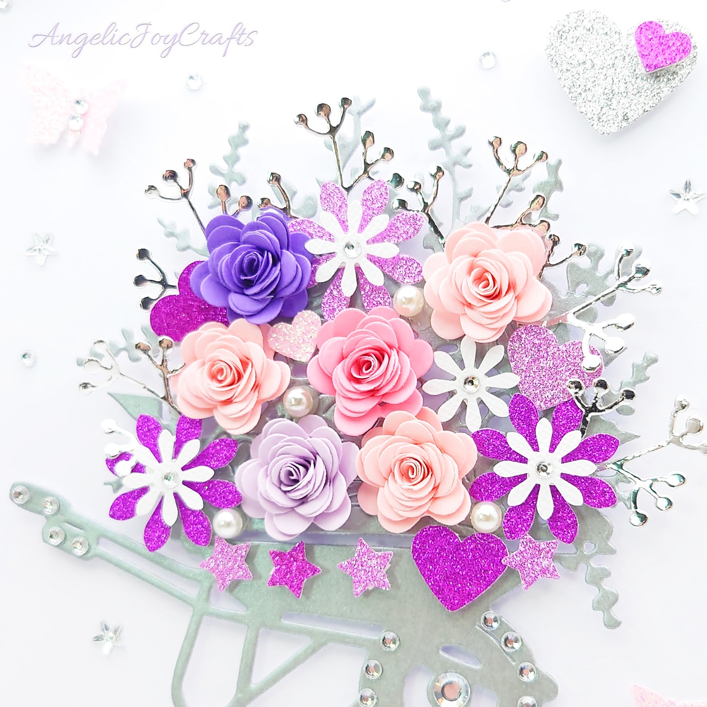 Handmade Personalised 3D Birthday Card with Wheelbarrow of Flowers + Complimentary Gift Box | Birthday | Mother's Day