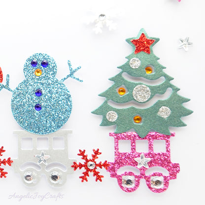 Handmade Personalised 3D Child Christmas Card with a Train, Candy Cane & Snowman + Complimentary Gift Box | Christmas | Noel | New Year