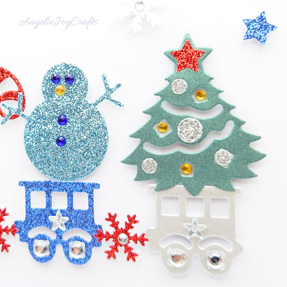 Handmade Personalised 3D Child Christmas Card with a Train, Candy Cane & Snowman + Complimentary Gift Box | Christmas | Noel | New Year