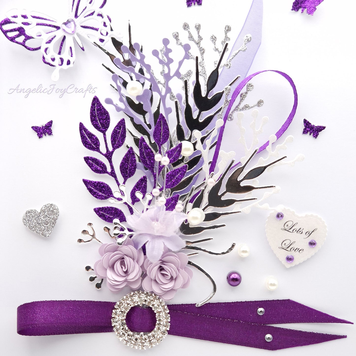 Handmade Personalised 3D Birthday Card with Floral Bouquet & Brooch + Complimentary Gift Box | Birthday | Mother's Day