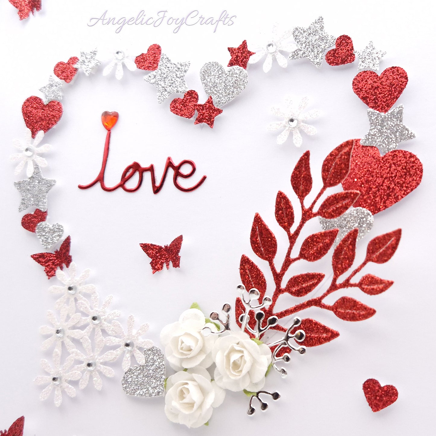 Handmade Personalised 3D Valentine's Day Card with Floral Heart + Complimentary Gift Box | Valentine's Day | Birthday | Mother's Day