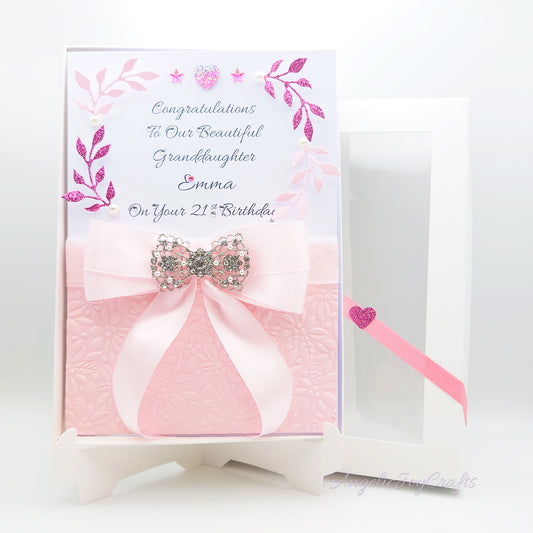 Handmade Personalised 3D Birthday Card with a Detachable Brooch + Complimentary Gift Box | Birthday | Mother's Day
