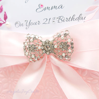 Handmade Personalised 3D Birthday Card with a Detachable Brooch + Complimentary Gift Box | Birthday | Mother's Day