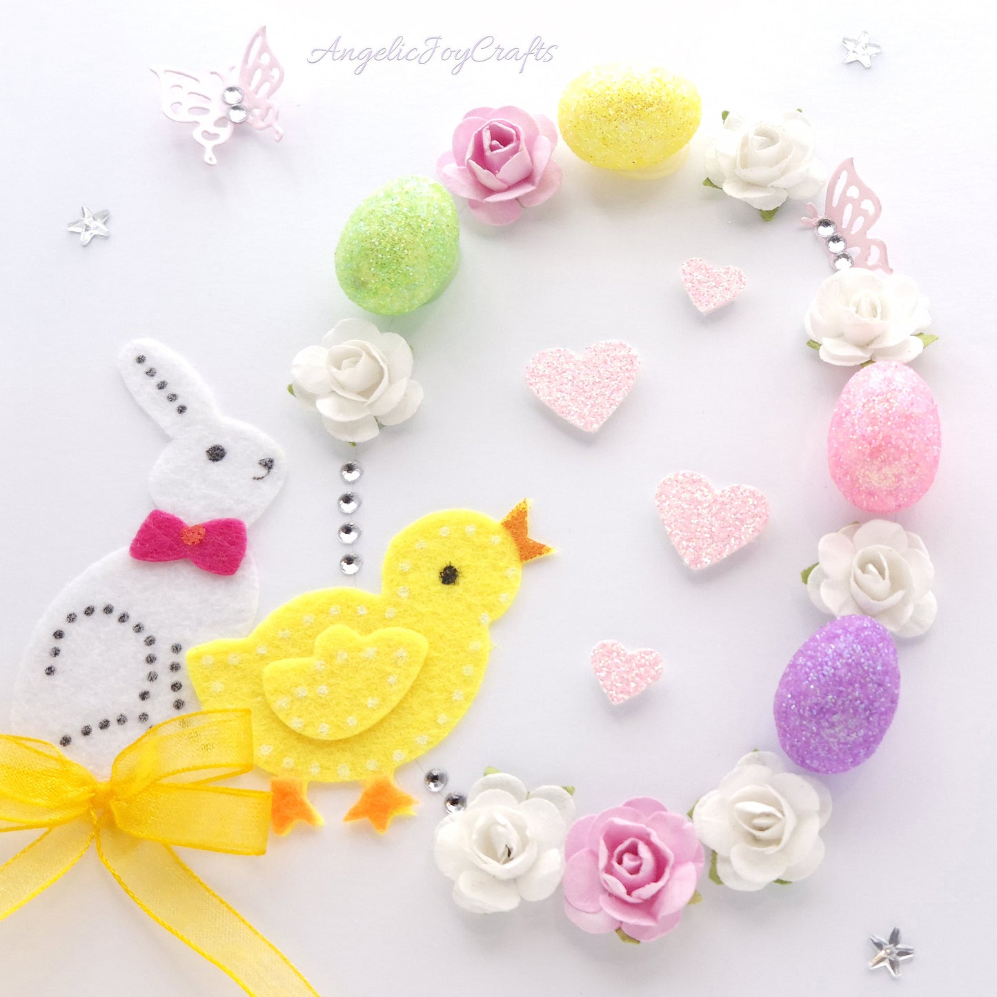 Handmade Personalised 3D Easter Card with Rabbit, Chick & an Egg + Complimentary Gift Box | Easter
