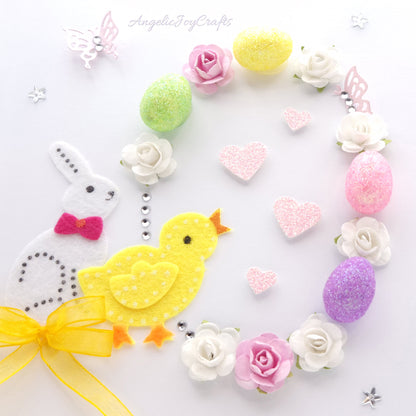 Handmade Personalised 3D Easter Card with Rabbit, Chick & an Egg + Complimentary Gift Box | Easter