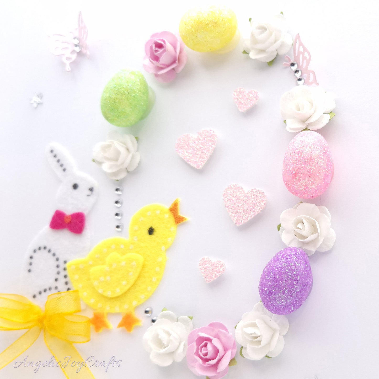 Handmade Personalised 3D Easter Card with Rabbit, Chick & an Egg + Complimentary Gift Box | Easter