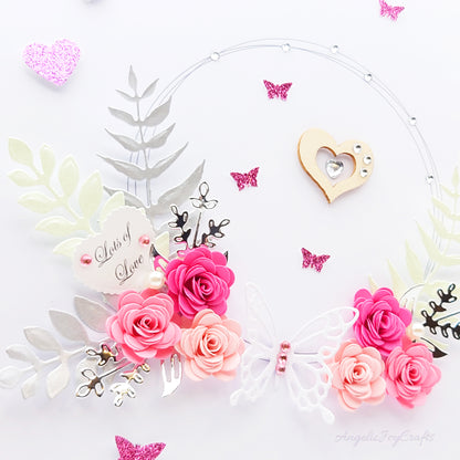 Handmade Personalised 3D Birthday Card with Floral Ring & Butterfly + Complimentary Gift Box | Birthday | Mother's Day