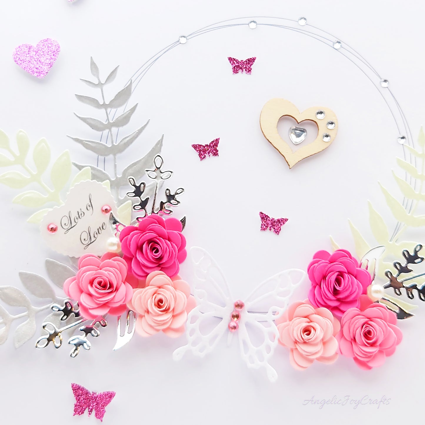 Handmade Personalised 3D Birthday Card with Floral Ring & Butterfly + Complimentary Gift Box | Birthday | Mother's Day