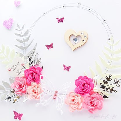 Handmade Personalised 3D Birthday Card with Floral Ring & Butterfly + Complimentary Gift Box | Birthday | Mother's Day