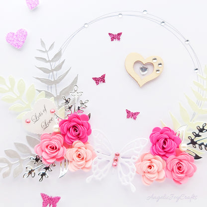 Handmade Personalised 3D Birthday Card with Floral Ring & Butterfly + Complimentary Gift Box | Birthday | Mother's Day