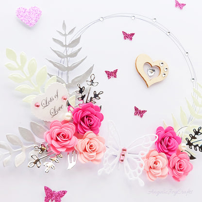 Handmade Personalised 3D Birthday Card with Floral Ring & Butterfly + Complimentary Gift Box | Birthday | Mother's Day