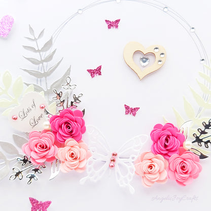 Handmade Personalised 3D Birthday Card with Floral Ring & Butterfly + Complimentary Gift Box | Birthday | Mother's Day