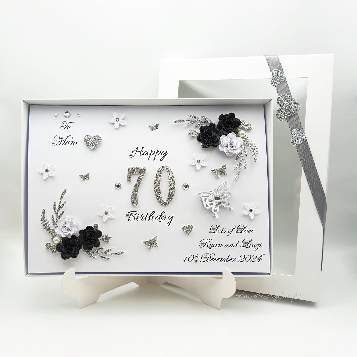 Handmade Personalised 3D Birthday Card with Floral Branches & Butterflies + Complimentary Gift Box | Birthday | Mother's Day