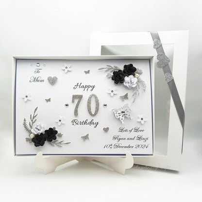 Handmade Personalised 3D Birthday Card with Floral Branches & Butterflies + Complimentary Gift Box | Birthday | Mother's Day