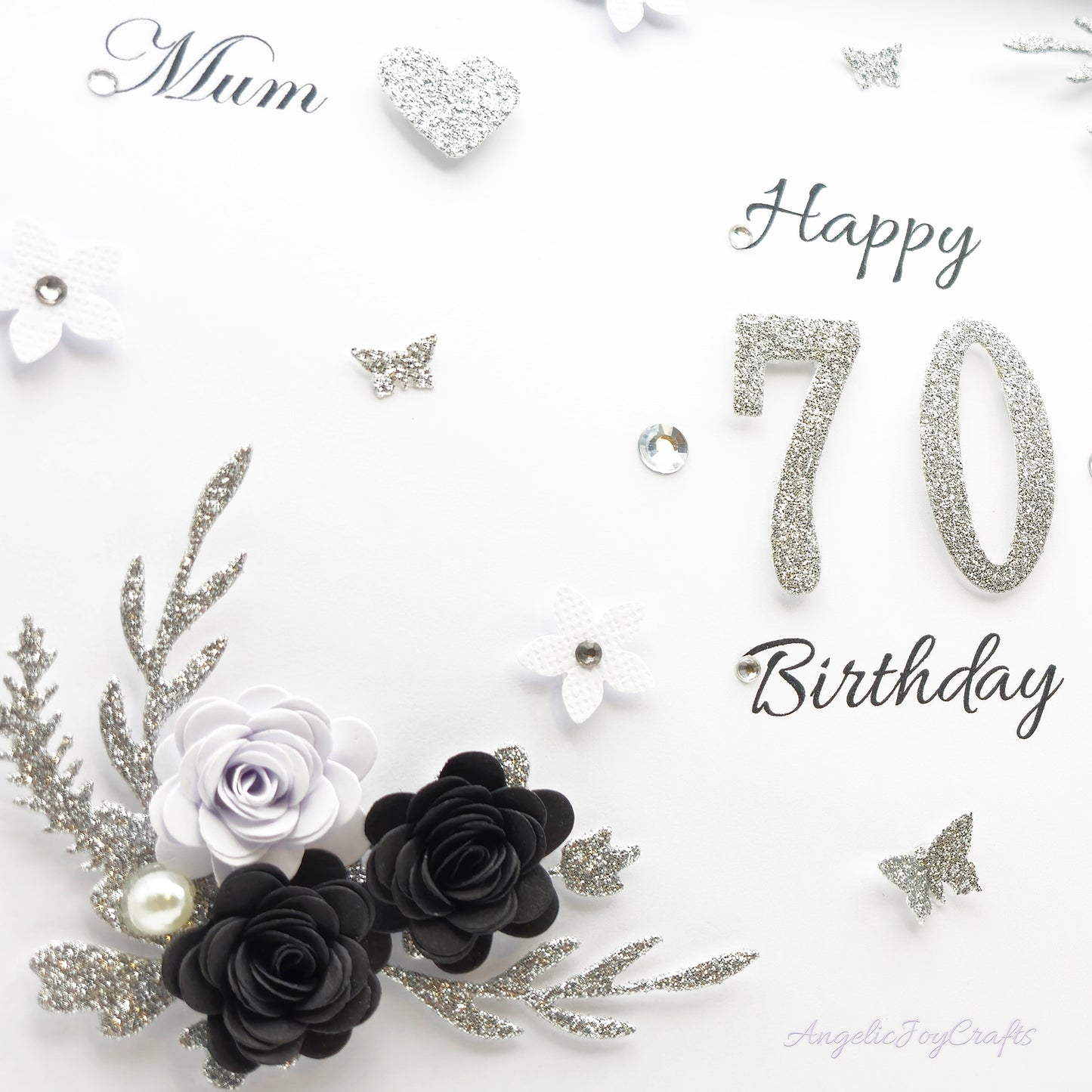 Handmade Personalised 3D Birthday Card with Floral Branches & Butterflies + Complimentary Gift Box | Birthday | Mother's Day