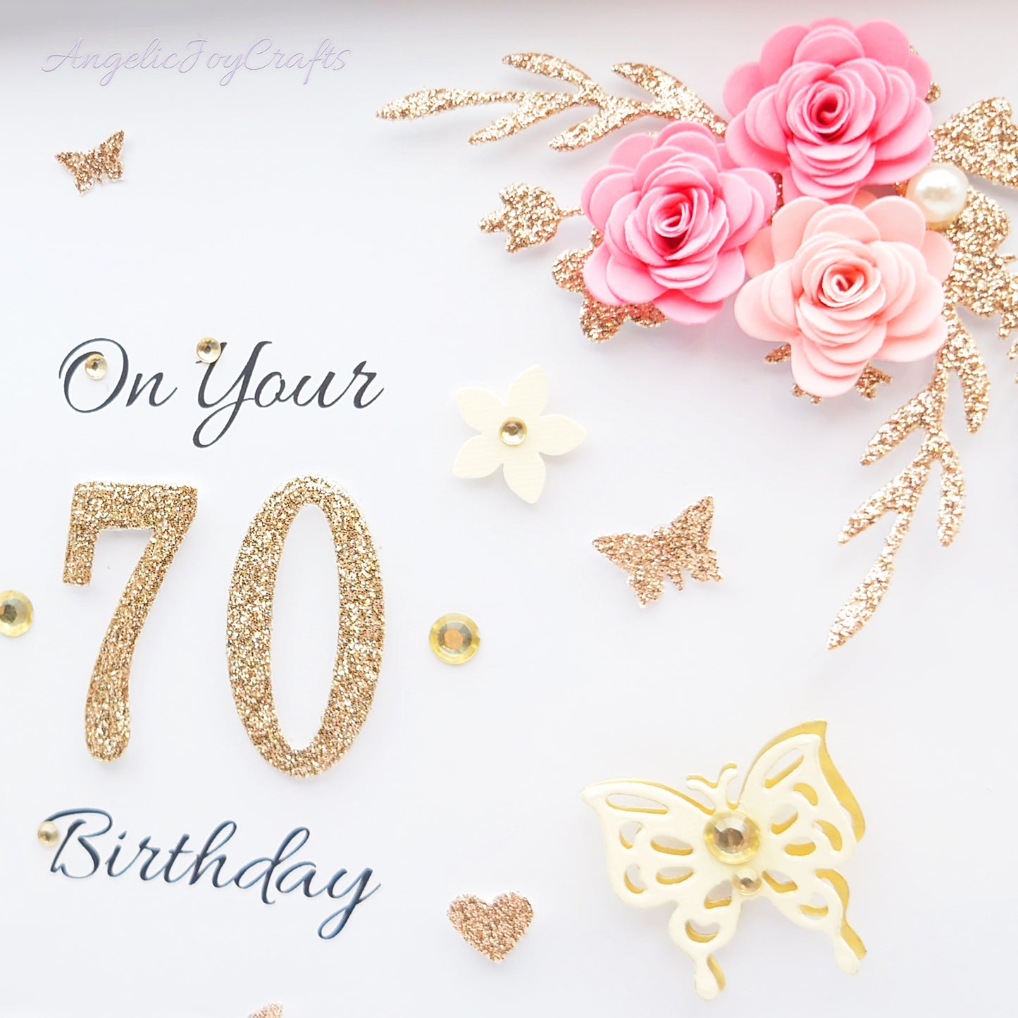 Handmade Personalised 3D Birthday Card with Floral Branches & Butterflies + Complimentary Gift Box | Birthday | Mother's Day