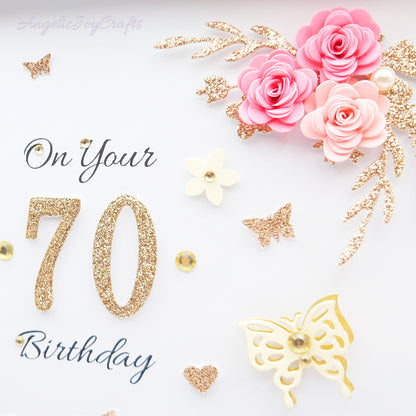Handmade Personalised 3D Birthday Card with Floral Branches & Butterflies + Complimentary Gift Box | Birthday | Mother's Day