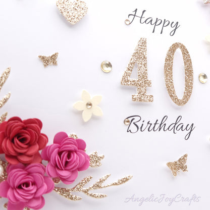 Handmade Personalised 3D Birthday Card with Floral Branches & Butterflies + Complimentary Gift Box | Birthday | Mother's Day