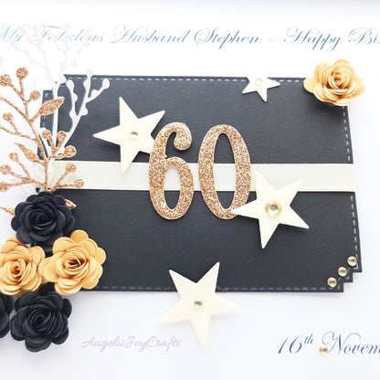 Handmade Personalised 3D Birthday Card with a Floral Plaque + Complimentary Gift Box | Birthday | Birthday for Him