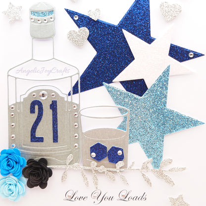 Handmade Personalised 3D Birthday Card with a Drink & Stars + Complimentary Gift Box | Birthday | Birthday for Him