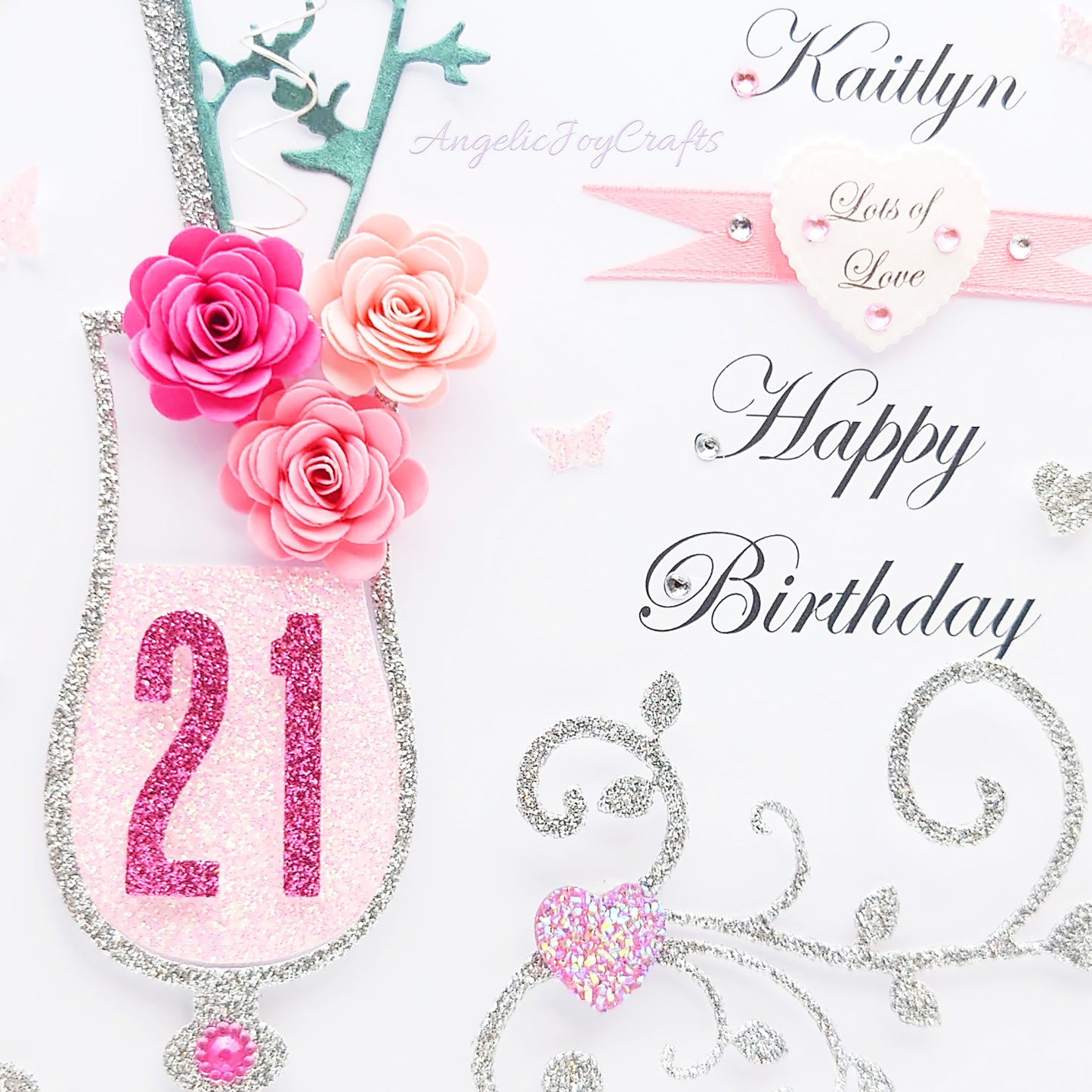 Handmade Personalised 3D Birthday Card with Floral Cocktail + Complimentary Gift Box | Birthday | Mother's Day