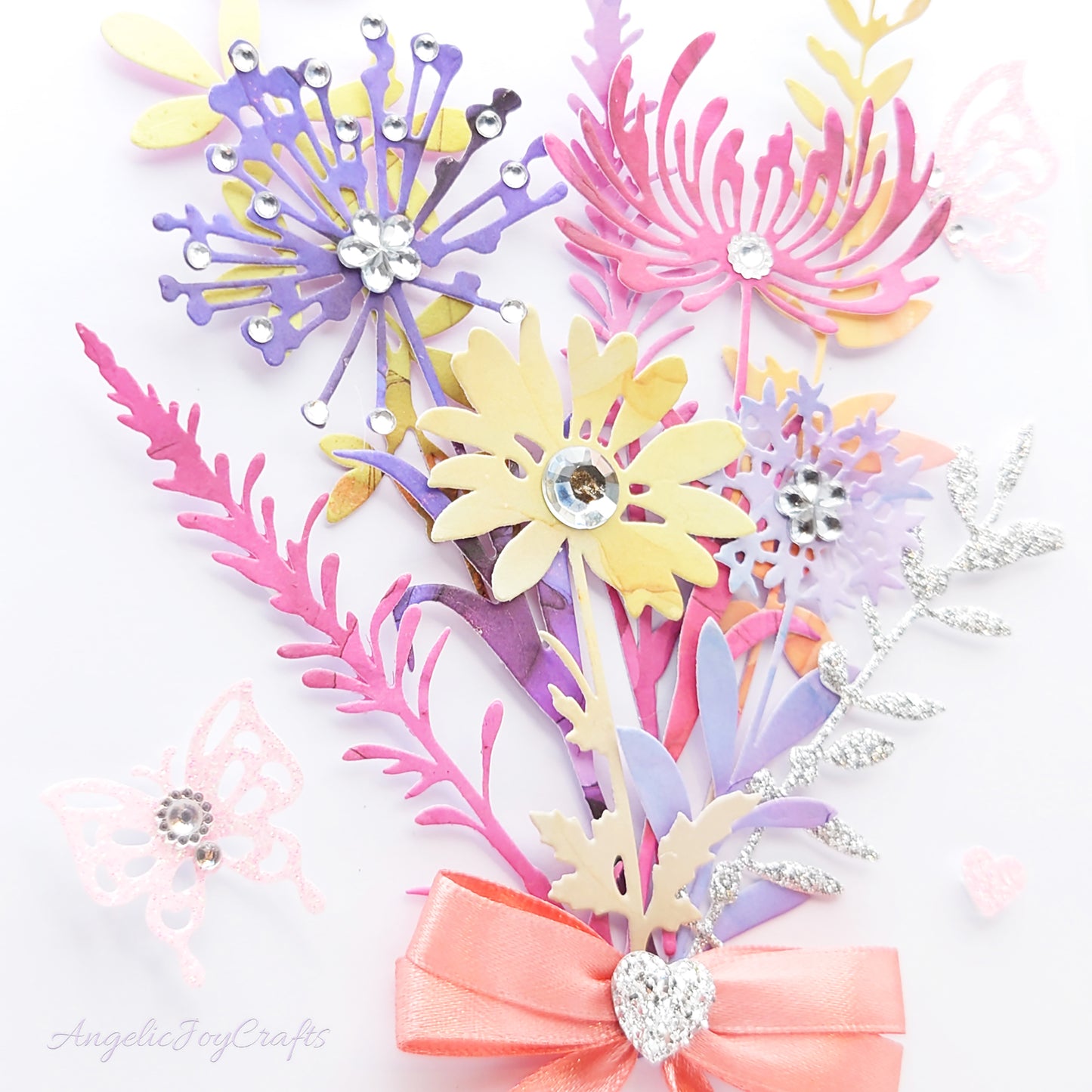 Handmade Personalised 3D Birthday Card with Colourful Bouquet & Bow + Complimentary Gift Box | Birthday | Mother's Day