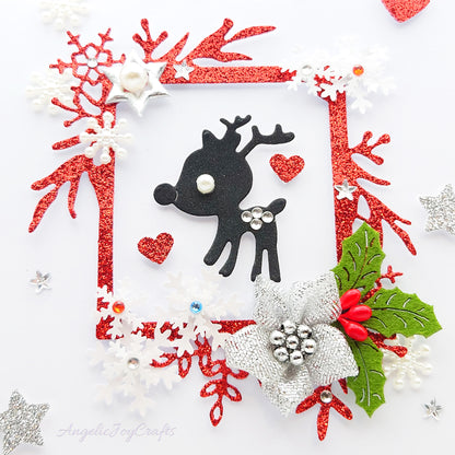 Handmade Personalised 3D Christmas Card with Baby Deer + Complimentary Gift Box | Christmas | Noel | New Year