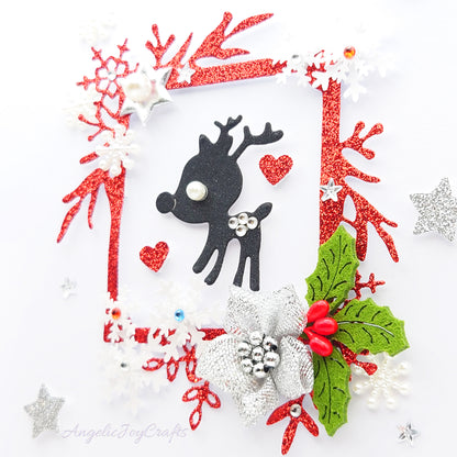 Handmade Personalised 3D Christmas Card with Baby Deer + Complimentary Gift Box | Christmas | Noel | New Year