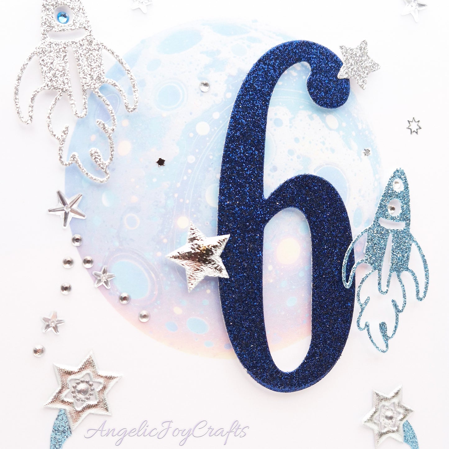 Handmade Personalised 3D Child Birthday Card with Planet & Rockets + Complimentary Gift Box | Baby Shower | Child Birthday | Baby Born | Birthday