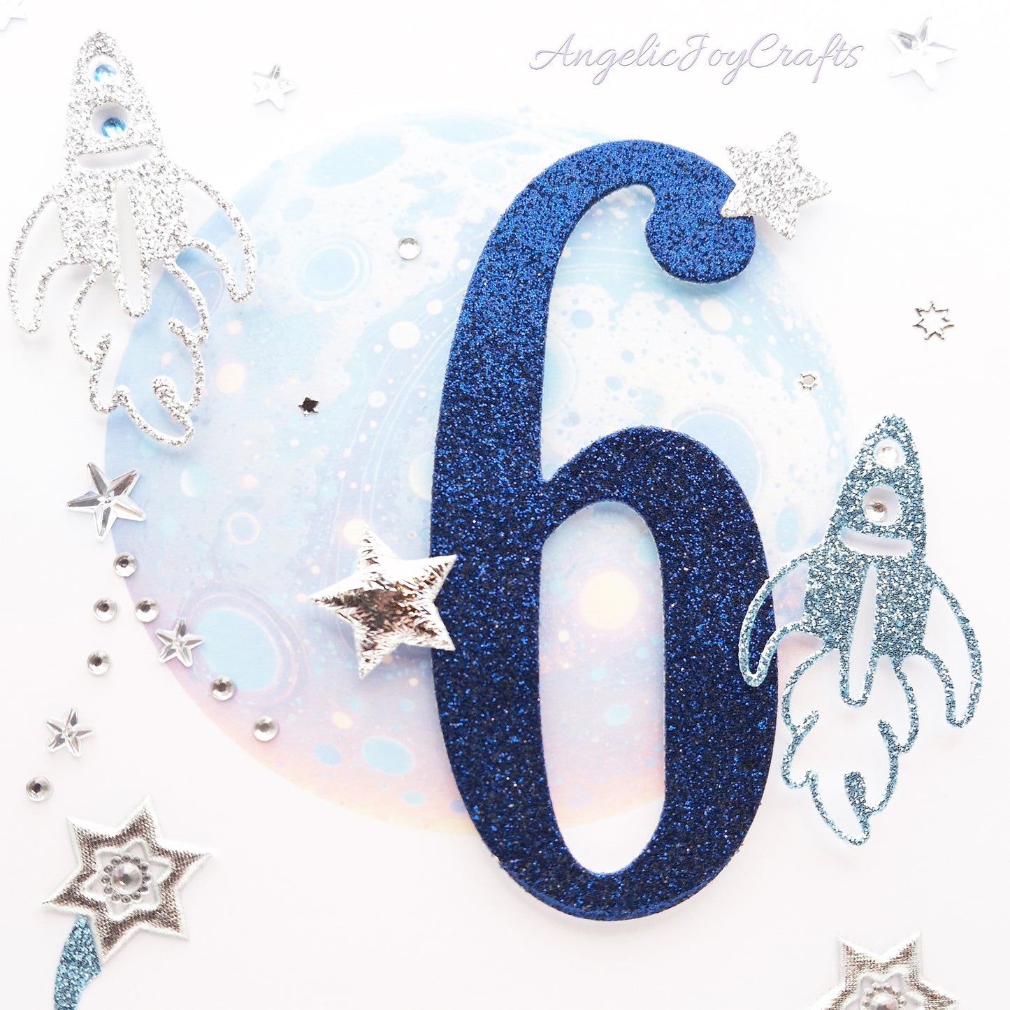 Handmade Personalised 3D Child Birthday Card with Planet & Rockets + Complimentary Gift Box | Baby Shower | Child Birthday | Baby Born | Birthday