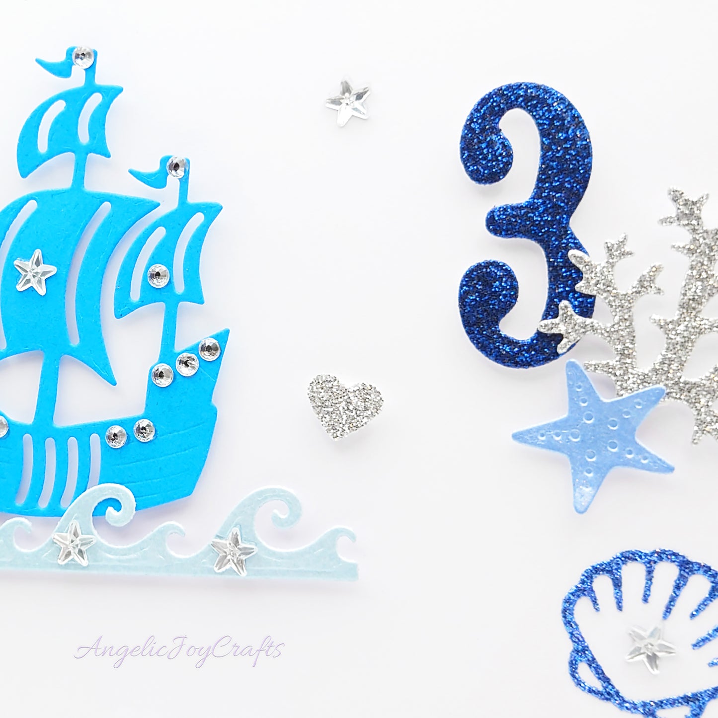Handmade Personalised 3D Child Birthday Card with a Ship & Sea Life + Complimentary Gift Box | Baby Shower | Child Birthday | Baby Born | Birthday