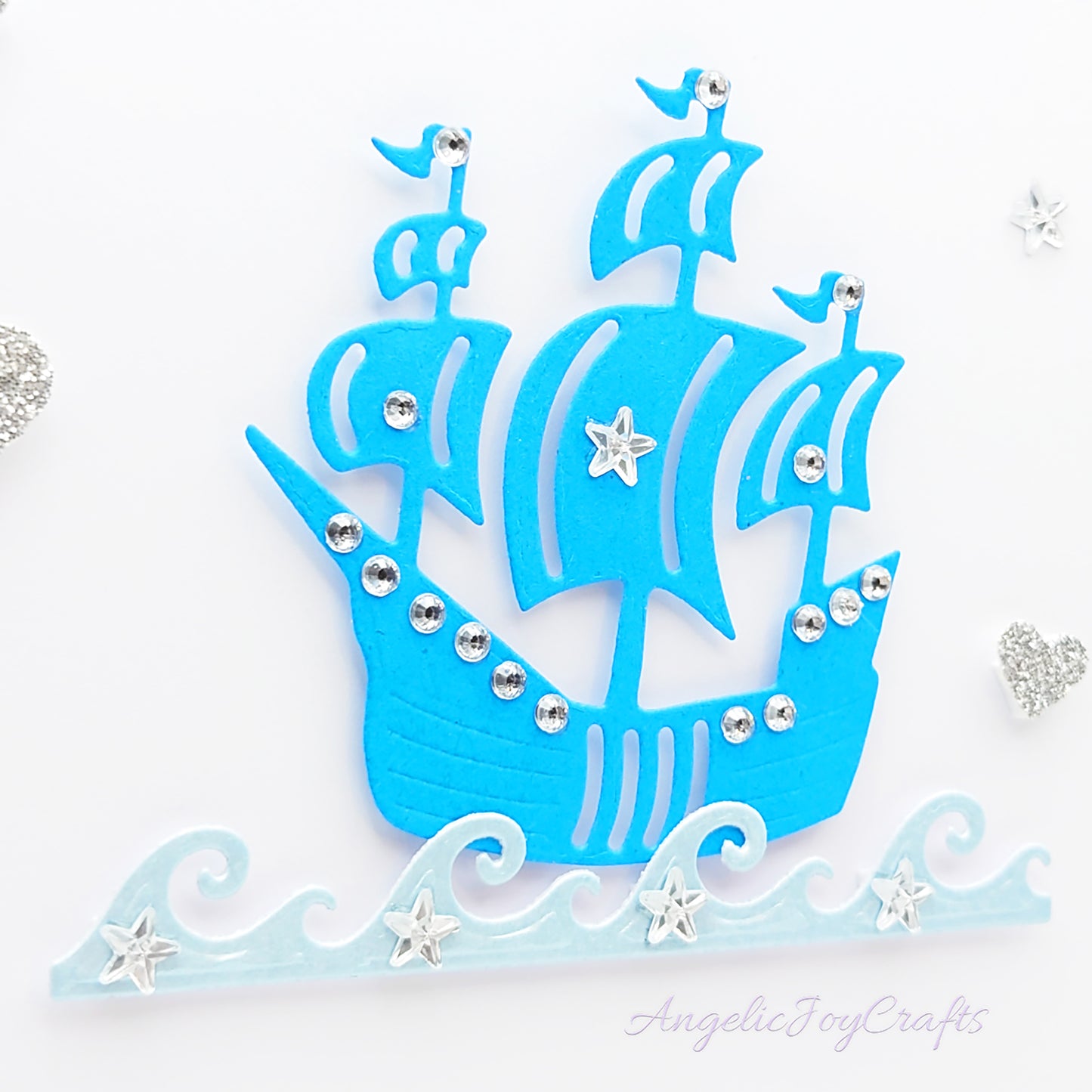 Handmade Personalised 3D Child Birthday Card with a Ship & Sea Life + Complimentary Gift Box | Baby Shower | Child Birthday | Baby Born | Birthday