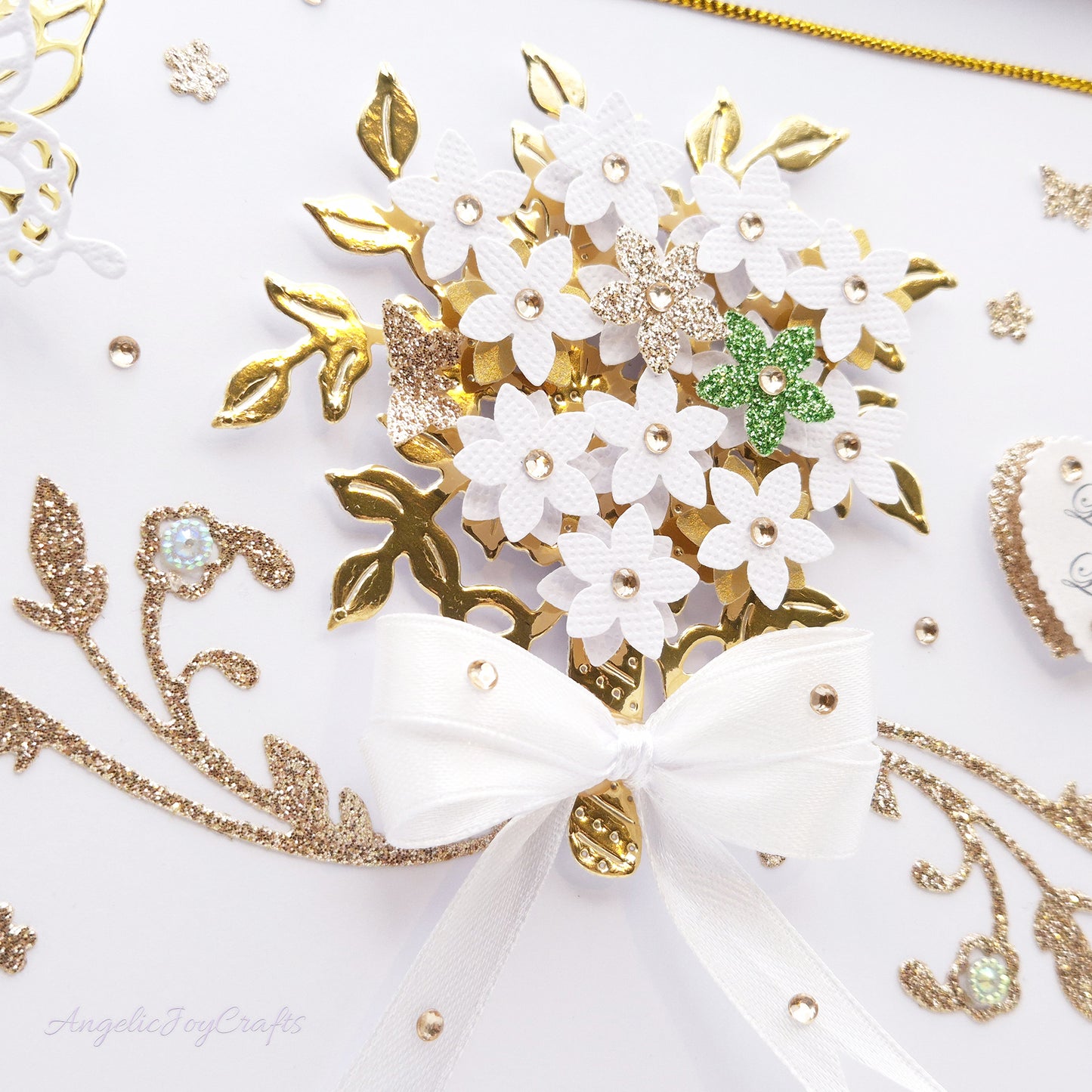 Handmade Personalised 3D Birthday Card with Bow & Bouquet of Flowers + Complimentary Gift Box | Birthday | Mother's Day