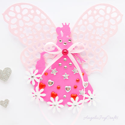 Handmade Personalised 3D Child Birthday Card with Princess & Fairy + Complimentary Gift Box | Baby Shower | Child Birthday | Baby Born | Birthday