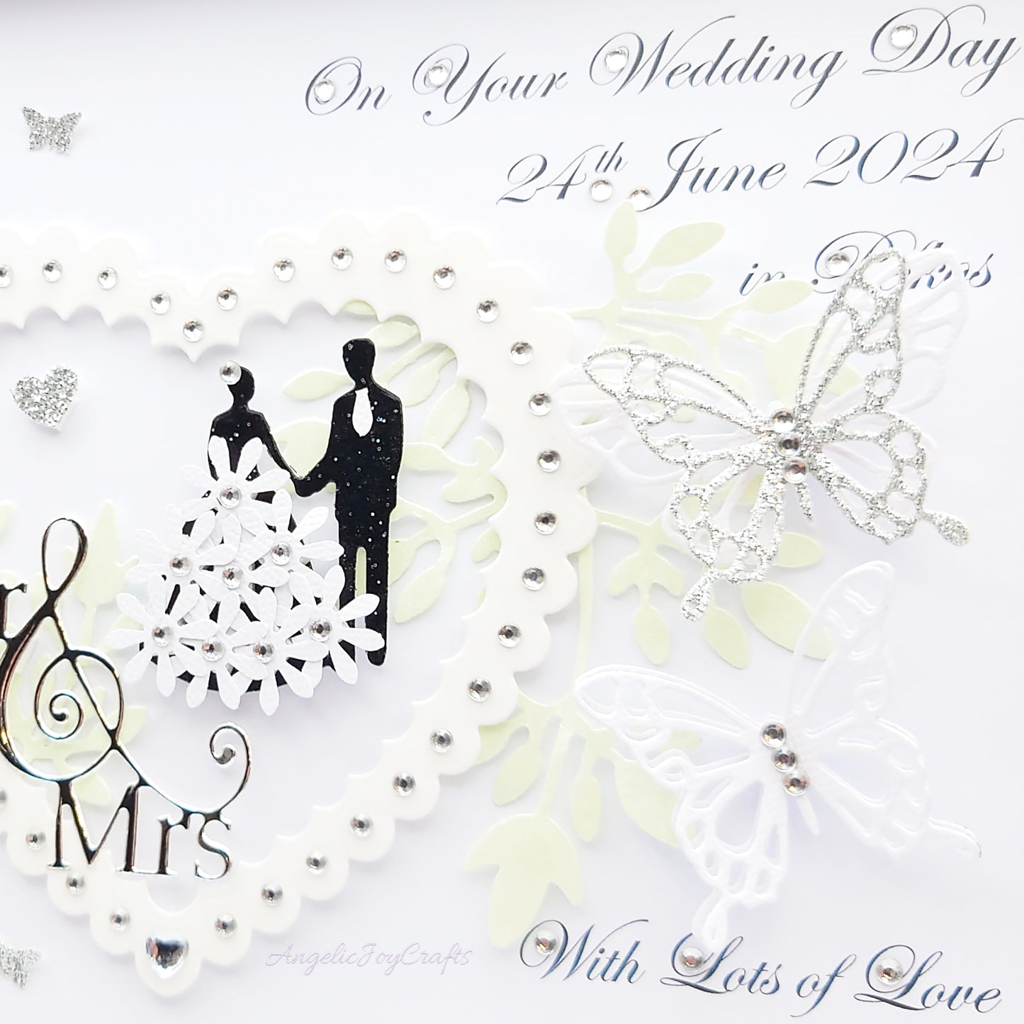 Handmade Personalised 3D Anniversary Card with Floral Heart & Couple + Complimentary Gift Box | Anniversary | Wedding | Engagement