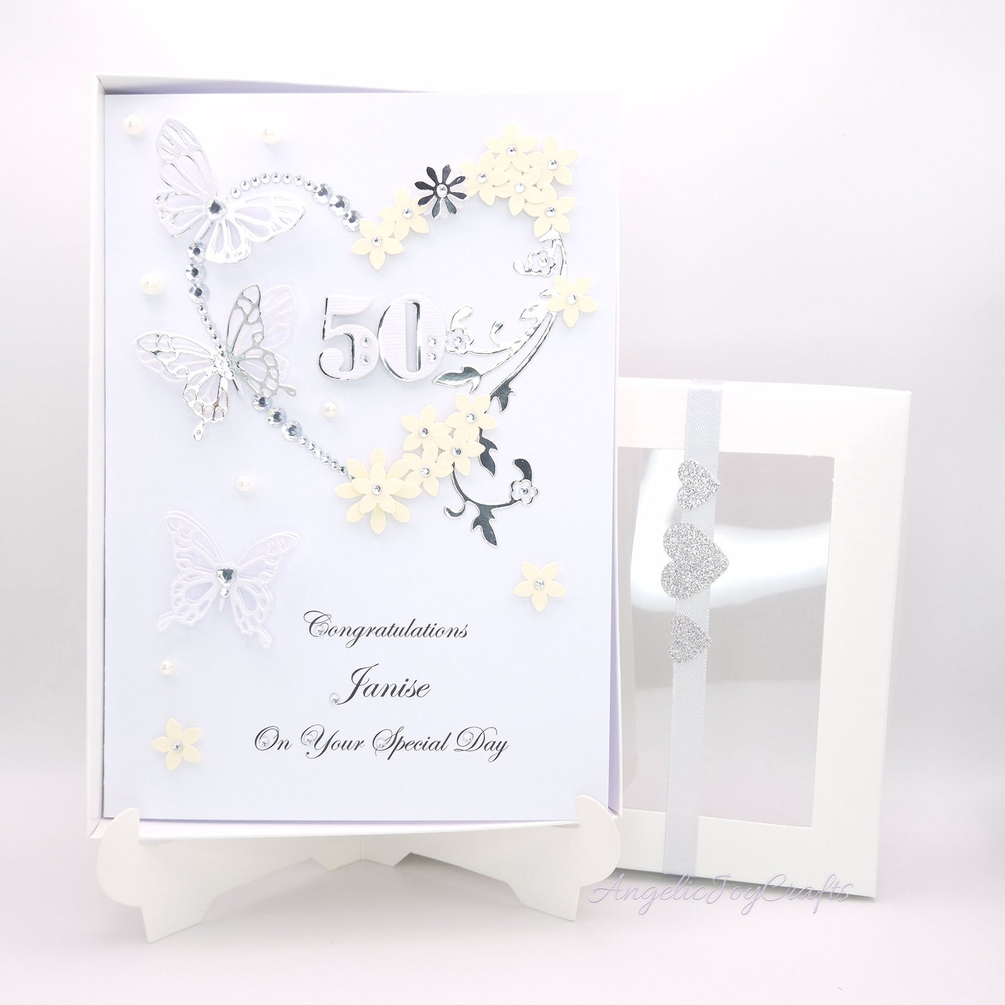 Handmade Personalised 3D Birthday Card with Flower Bouquet & Bow + Complimentary Gift Box | Birthday | Mother's Day