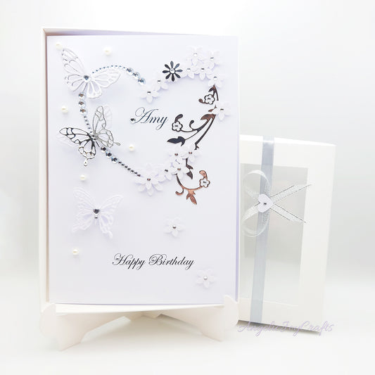 Handmade Personalised 3D Birthday Card with Flower Bouquet & Bow + Complimentary Gift Box | Birthday | Mother's Day