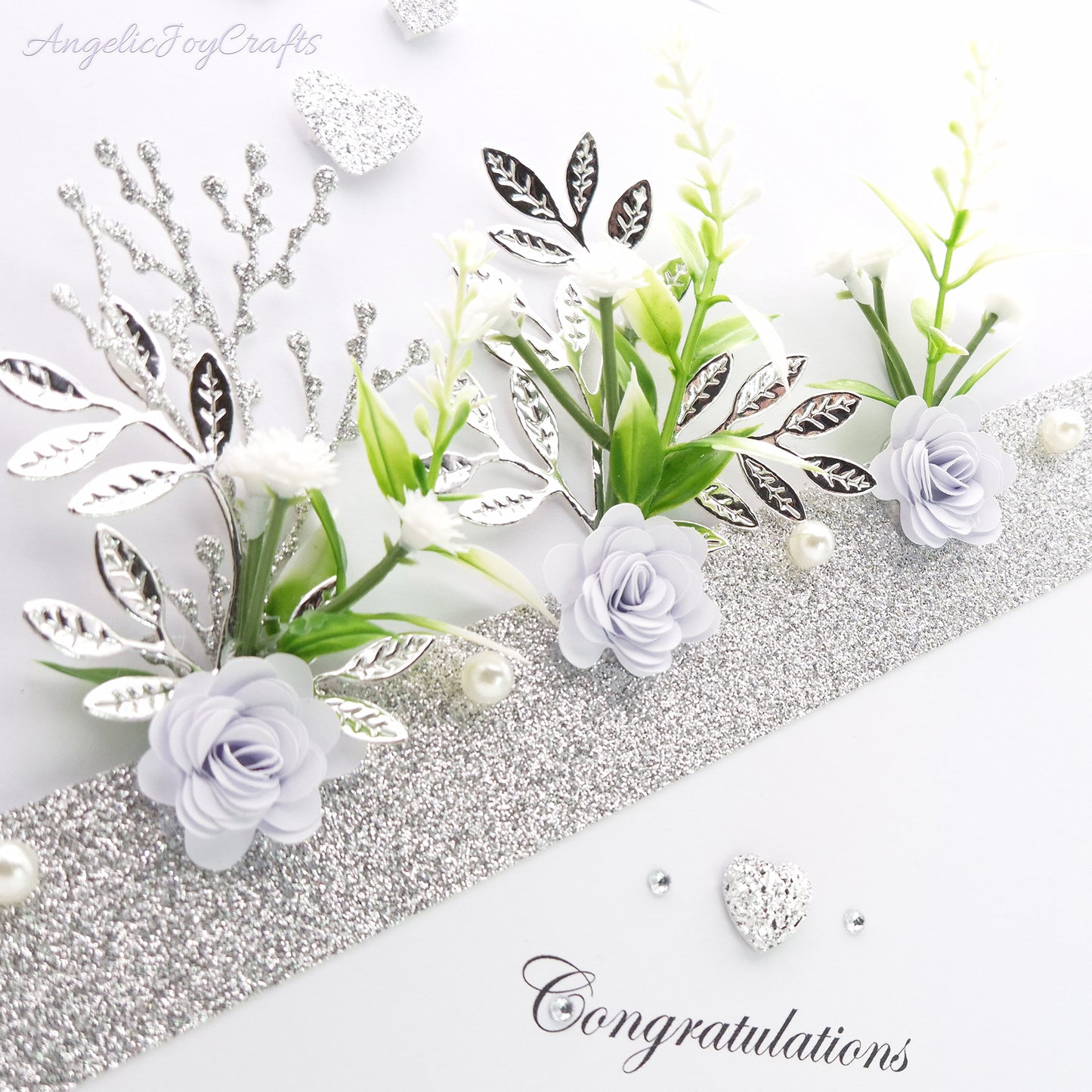 Handmade Personalised 3D Wedding Card with Floral Sash + Complimentary Gift Box | Anniversary | Wedding | Engagement