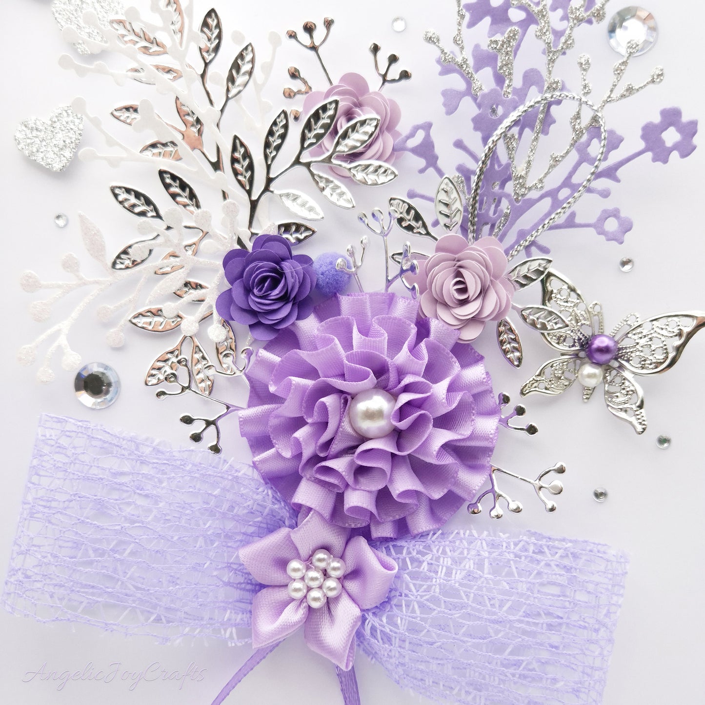 Handmade Personalised 3D Birthday Card with Bow & Floral Bush + Complimentary Gift Box | Birthday | Mother's Day