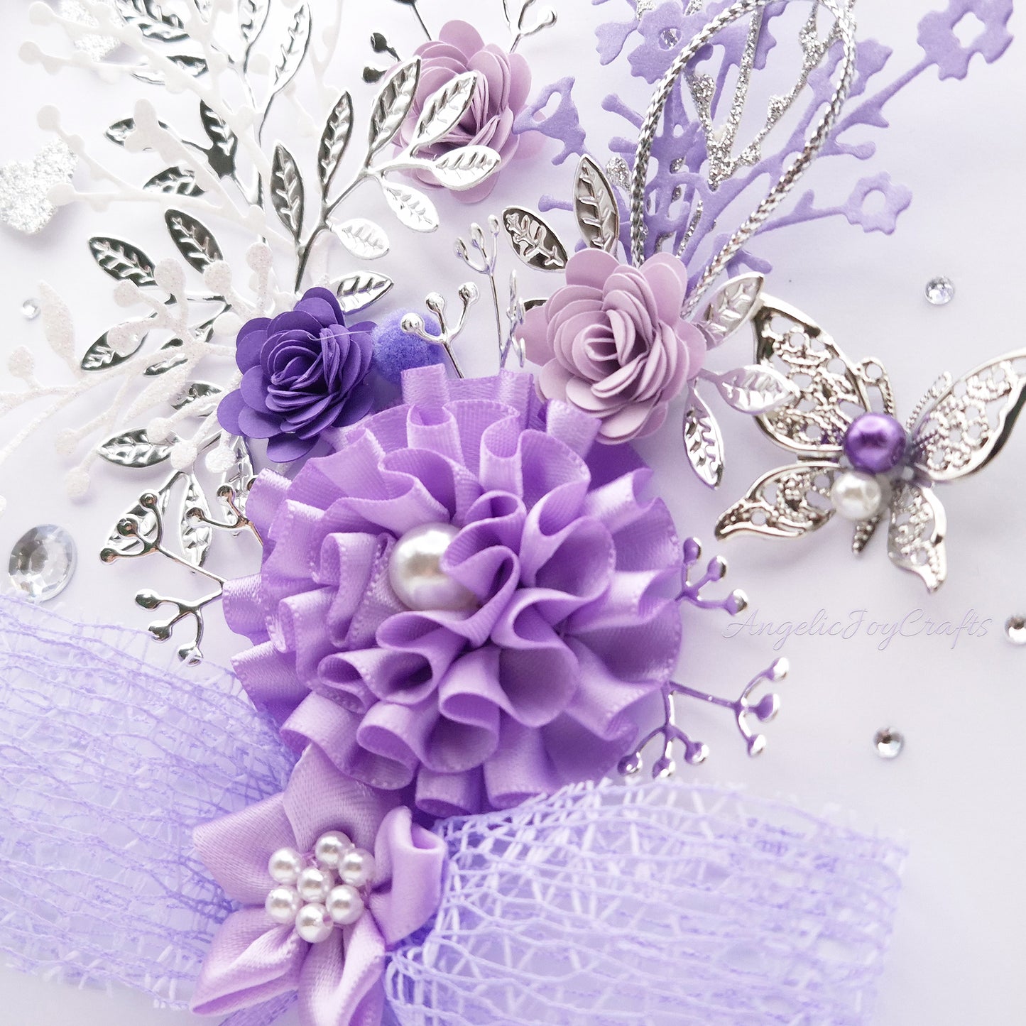 Handmade Personalised 3D Birthday Card with Bow & Floral Bush + Complimentary Gift Box | Birthday | Mother's Day