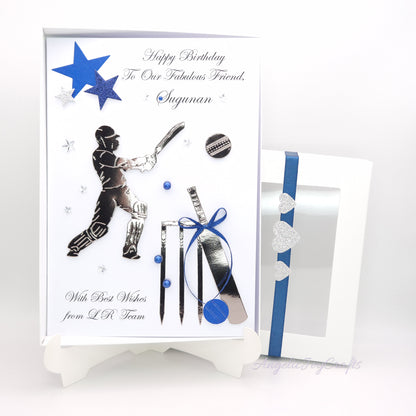 Handmade Personalised 3D Birthday Card with Cricket + Complimentary Gift Box | Birthday | Birthday for Him (Copy)