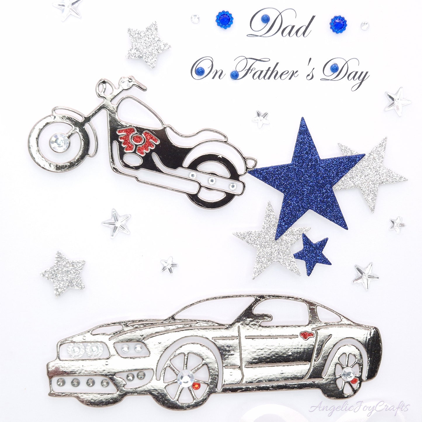 Handmade Personalised 3D Birthday Card with a Car & Motorbike + Complimentary Gift Box | Birthday | Birthday for Him