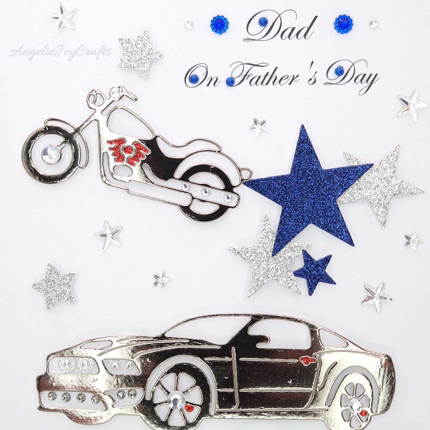 Handmade Personalised 3D Birthday Card with a Car & Motorbike + Complimentary Gift Box | Birthday | Birthday for Him