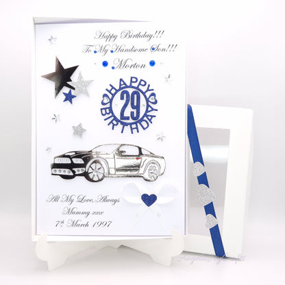 Handmade Personalised 3D Birthday Card with a Car & Stars + Complimentary Gift Box | Birthday | Birthday for Him