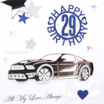 Handmade Personalised 3D Birthday Card with a Car & Stars + Complimentary Gift Box | Birthday | Birthday for Him