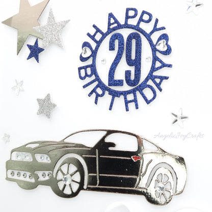 Handmade Personalised 3D Birthday Card with a Car & Stars + Complimentary Gift Box | Birthday | Birthday for Him