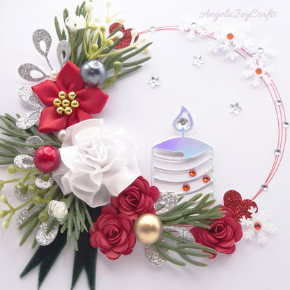 Handmade Personalised 3D Christmas Card with Spruce Branch & Candle + Complimentary Gift Box | Christmas | Noel | New Year