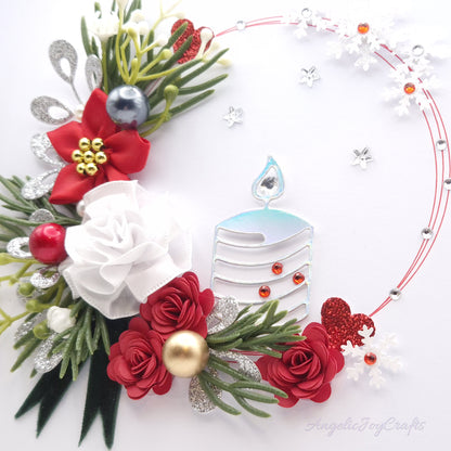 Handmade Personalised 3D Christmas Card with Spruce Branch & Candle + Complimentary Gift Box | Christmas | Noel | New Year