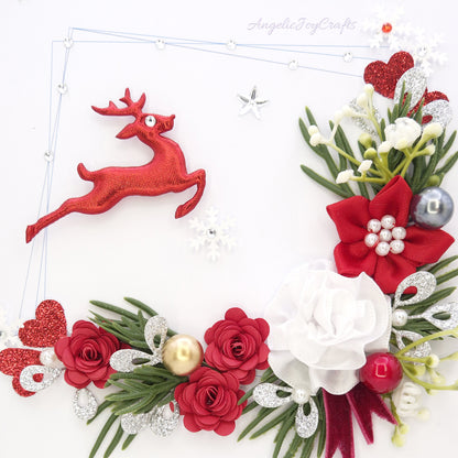 Handmade Personalised 3D Christmas Card with Spruce Branch & Deer + Complimentary Gift Box | Christmas | Noel | New Year